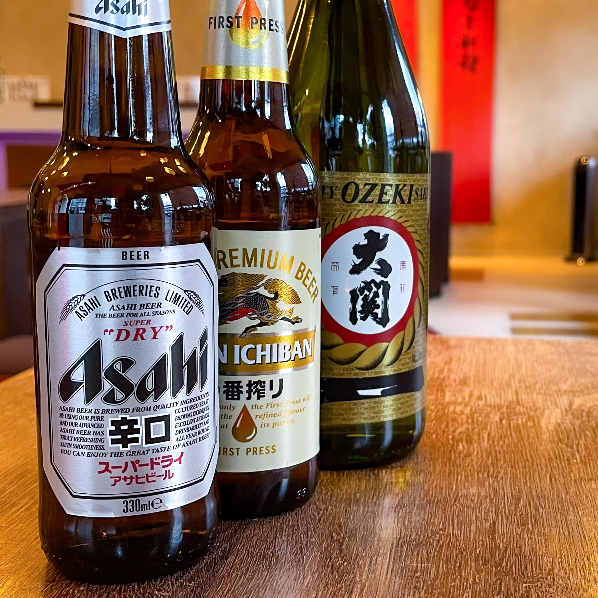 Asahi and Kirin beers, Ozeki Sake at Sushi Berlin